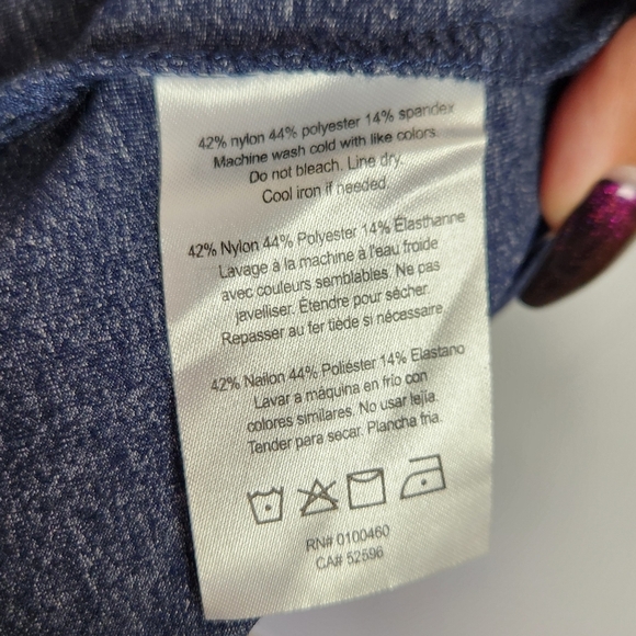 Kavu Womens Stretchy A-Line V-Neck Athletic Dress 3/4 Sleeves Blue New Basic - Picture 9 of 10